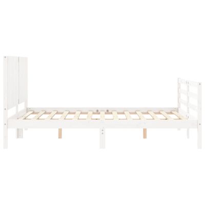 vidaXL Bed Frame without Mattress White King Size Solid Wood