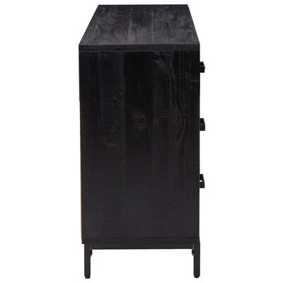 vidaXL Sideboard Black 110x35x70 cm Solid Pinewood