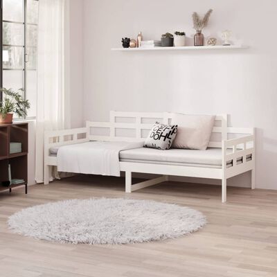 vidaXL Day Bed without Mattress White Solid Wood Pine 90x190 cm Single