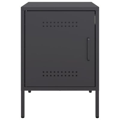 vidaXL Bedside Cabinets 2 pcs Black 36x39x50.5 cm Steel