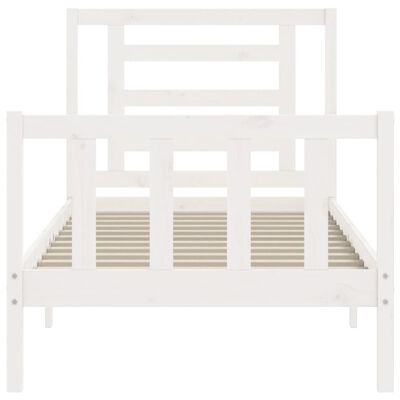 vidaXL Bed Frame without Mattress White Single Solid Wood Pine