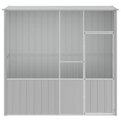 vidaXL Bird Cage Grey 215x78x200 cm Galvanised Steel