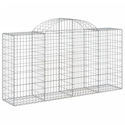 vidaXL Arched Gabion Baskets 3 pcs 200x50x100/120 cm Galvanised Iron