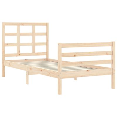 vidaXL Bed Frame without Mattress Single Solid Wood