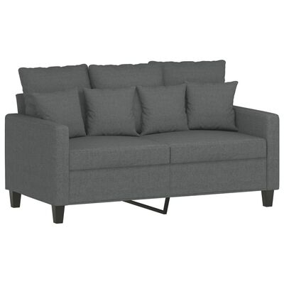 vidaXL 3 Piece Sofa Set with Pillows Dark Grey Fabric