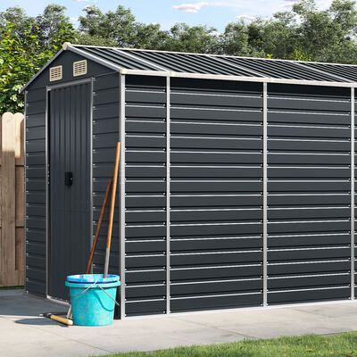 vidaXL Garden Shed Anthracite 191x640x198 cm Galvanised Steel