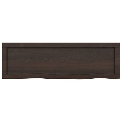 vidaXL Bathroom Countertop Dark Brown 100x30x(2-6) cm Treated Solid Wood