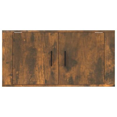 vidaXL Wall Mounted TV Cabinet Smoked Oak 80x34.5x40 cm