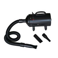 vidaXL Dog Hair Dryer with 3 Nozzles Black 2400 W