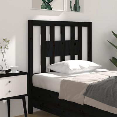 vidaXL Headboard Black 96x4x100 cm Solid Wood Pine