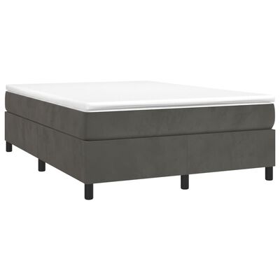 vidaXL Bed Frame Dark Grey 137x190 cm Velvet