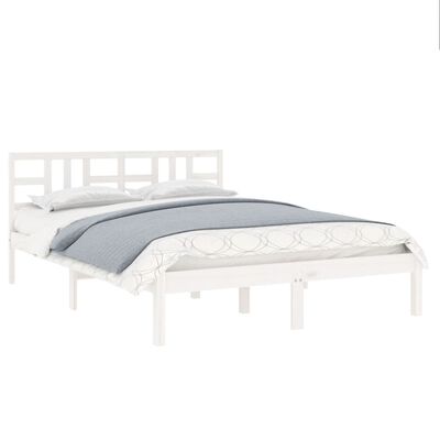 vidaXL Bed Frame without Mattress White 180x200 cm Super King Solid Wood