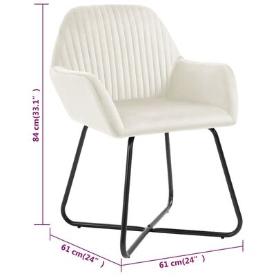 vidaXL Dining Chairs 4 pcs Cream Velvet