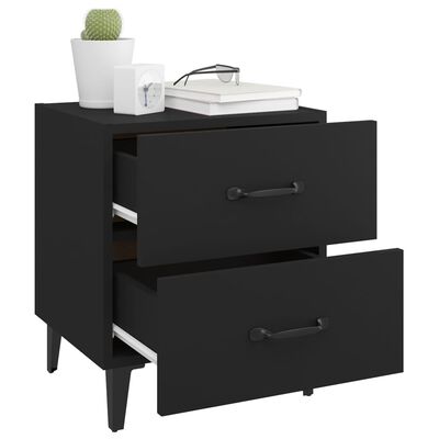 vidaXL Bedside Cabinets 2 pcs Black 40x35x47.5 cm