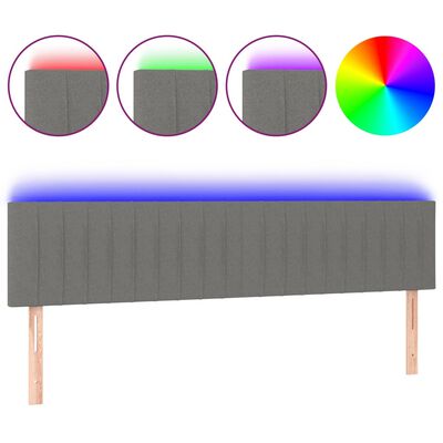 vidaXL LED Headboard Dark Grey 200 cm Fabric