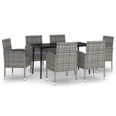 vidaXL 7 Piece Garden Dining Set Anthracite