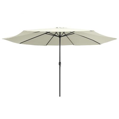 vidaXL Garden Parasol with Metal Pole 390 cm Sand White