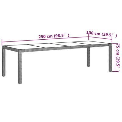 vidaXL 9 Piece Outdoor Dining Set with Cushions Poly Rattan Grey