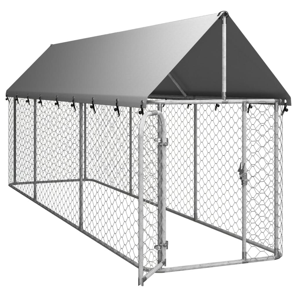 Outdoor dog discount kennel with roof