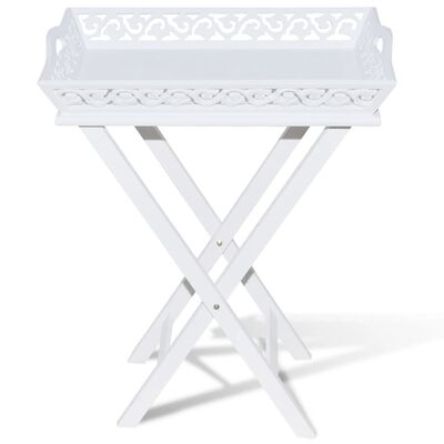 vidaXL Side Table with Tray White