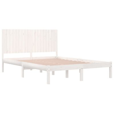 vidaXL Bed Frame White Solid Wood 180x200 cm Super King Size