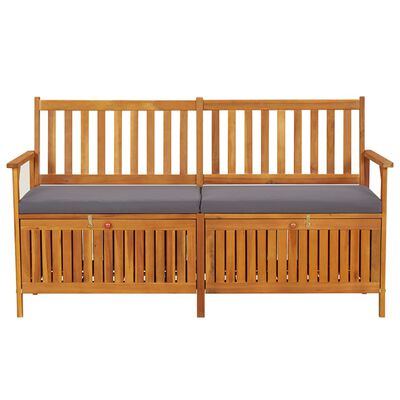 vidaXL Storage Bench with Cushion 148 cm Solid Wood Acacia