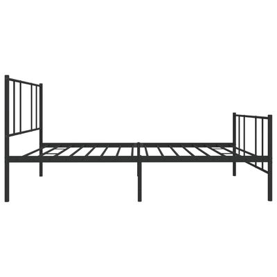 vidaXL Metal Bed Frame without Mattress with Footboard Black 90x190 cm Single