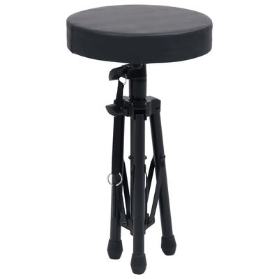 vidaXL Keyboard Stand and Stool Set Black