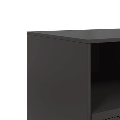 vidaXL TV Cabinet Black 99x39x44 cm Steel