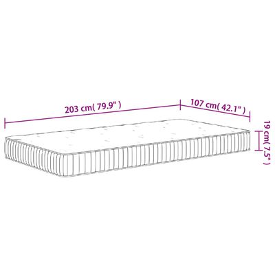 vidaXL Pocket Spring Mattress Medium 107x203 cm King Single Size