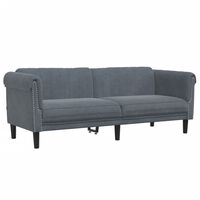 vidaXL Sofa 3-Seater Dark Grey Velvet