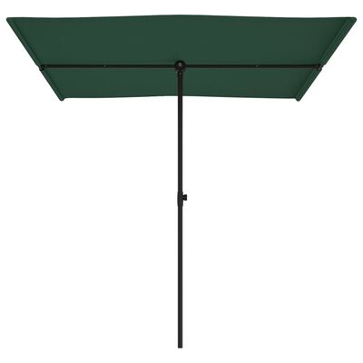 vidaXL Garden Parasol with Aluminium Pole 2x1.5 m Green