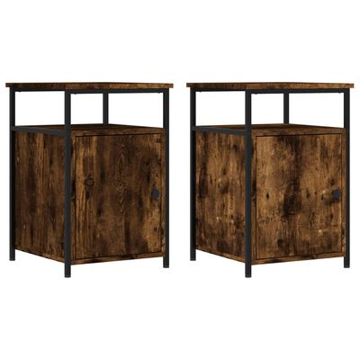 vidaXL Bedside Cabinets 2 pcs Smoked Oak 40x42x60 cm Engineered Wood