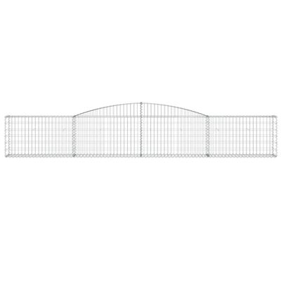 vidaXL Arched Gabion Basket 400x30x60/80 cm Galvanised Iron