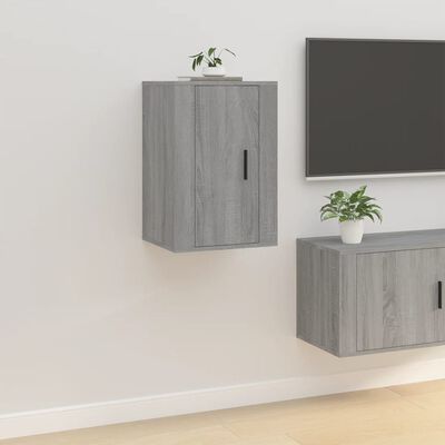 vidaXL Wall Mounted TV Cabinets 2 pcs Grey Sonoma 40x34.5x60 cm