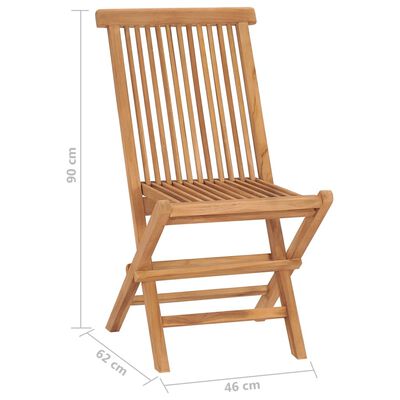 vidaXL Folding Garden Chairs 2 pcs Solid Teak Wood