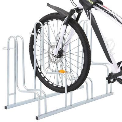 vidaXL Bicycle Stand for 4 Bikes Floor Freestanding Galvanised Steel