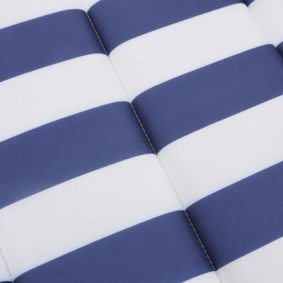 vidaXL Sun Lounger Cushion Blue&White Stripe Oxford Fabric