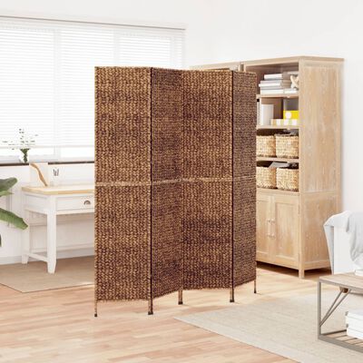 vidaXL Room Divider 4-Panel Brown 163x180 cm Water Hyacinth