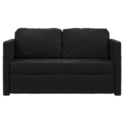 vidaXL Floor Sofa Bed 2-in-1 Black 122x204x55 cm Velvet