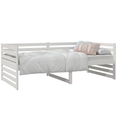 vidaXL Day Bed White 90x190 cm Solid Wood Pine