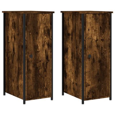 vidaXL Bedside Cabinets 2 pcs Smoked Oak 32x42x80 cm Engineered Wood