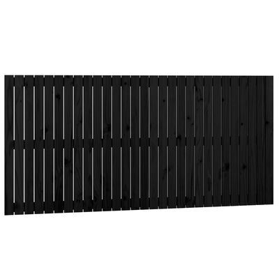 vidaXL Wall Headboard Black 185x3x90 cm Solid Wood Pine