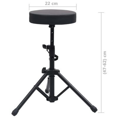 vidaXL Keyboard Stand and Stool Set Black