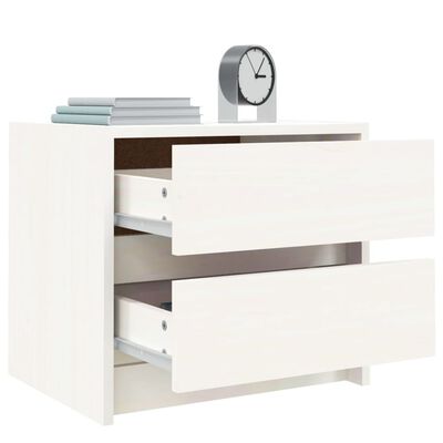 vidaXL Bedside Cabinet White 40x31x35.5 cm Solid Wood Pine