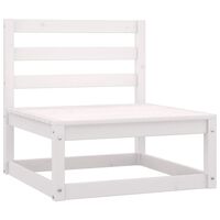 vidaXL Garden Middle Sofa White Solid Wood Pine