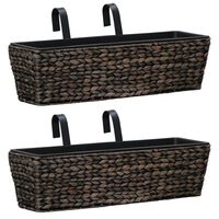 vidaXL Planters 2 pcs Water Hyacinth Brown