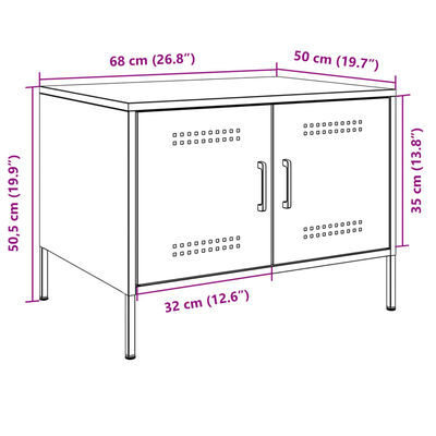 vidaXL Coffee Table Black 68x50x50.5 cm Steel