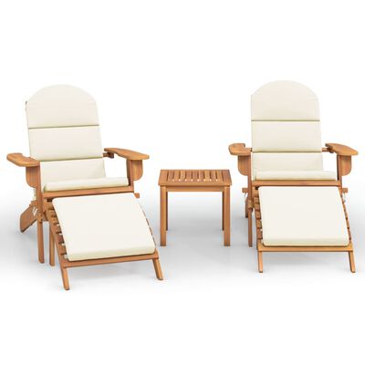 vidaXL 3 Piece Adirondack Garden Lounge Set Solid Wood Acacia