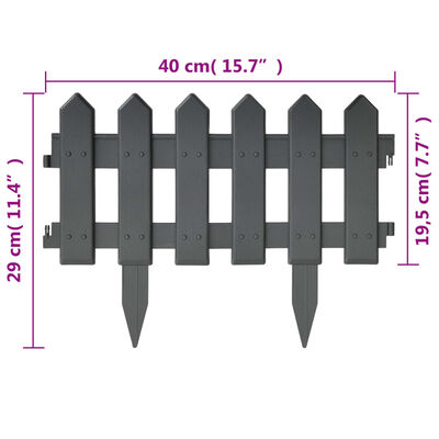 vidaXL Lawn Edgings 25 pcs Anthracite 10 m Polypropylene